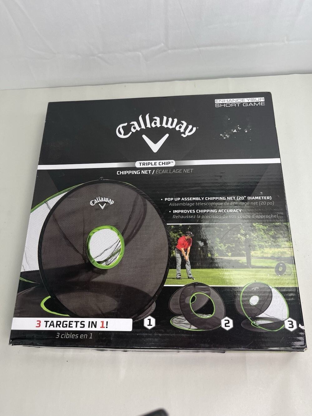 Callaway Triple Chip Golf Chipping Net - 3 Targets in 1 - Pop Up Practice Aid